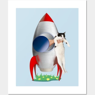 Cats Not Allowed In Rocket (Tuxedo Kitty) Posters and Art